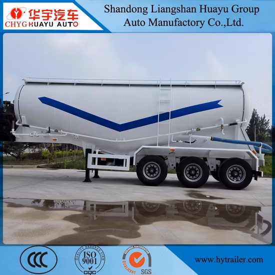 3 축 30/35/40/45cbm 벌크 시멘트/비산회/밀가루/분말 재료 운송 탱크/유조선 세미 트레일러